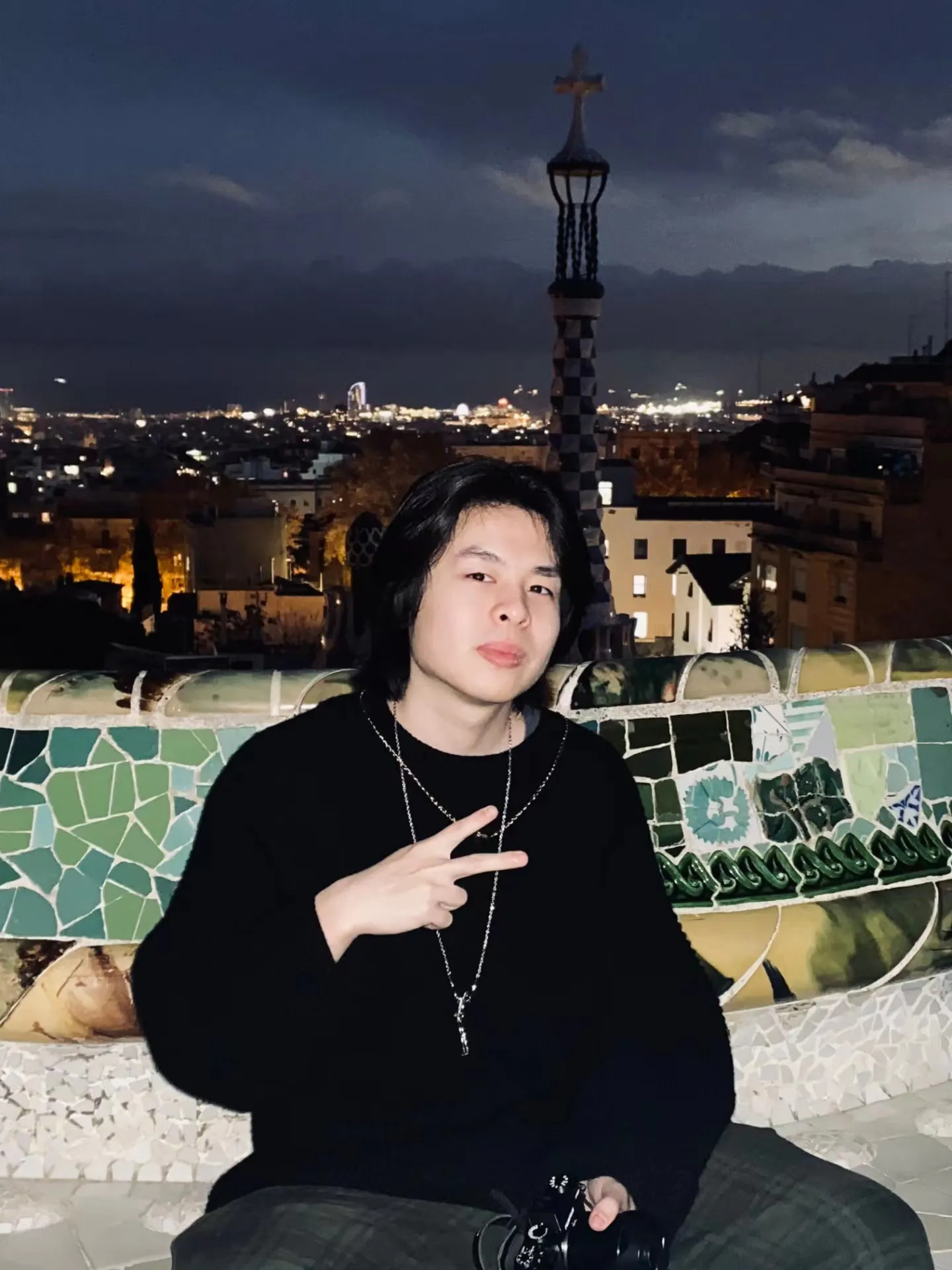 Portrait of Zirui Li at Park Güell, Barcelona